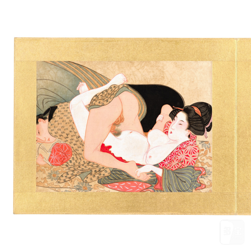 An album of twelve Japanese erotic paintings, Edo period, late 19th century | 江戶時期 十九世紀晚期 風俗畫一冊十二幅 - 图5